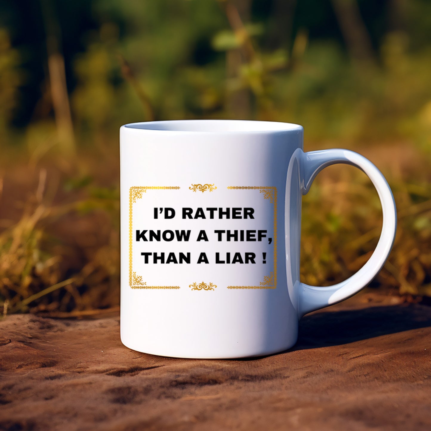 I'd rather know a thief than a liar ! Mug