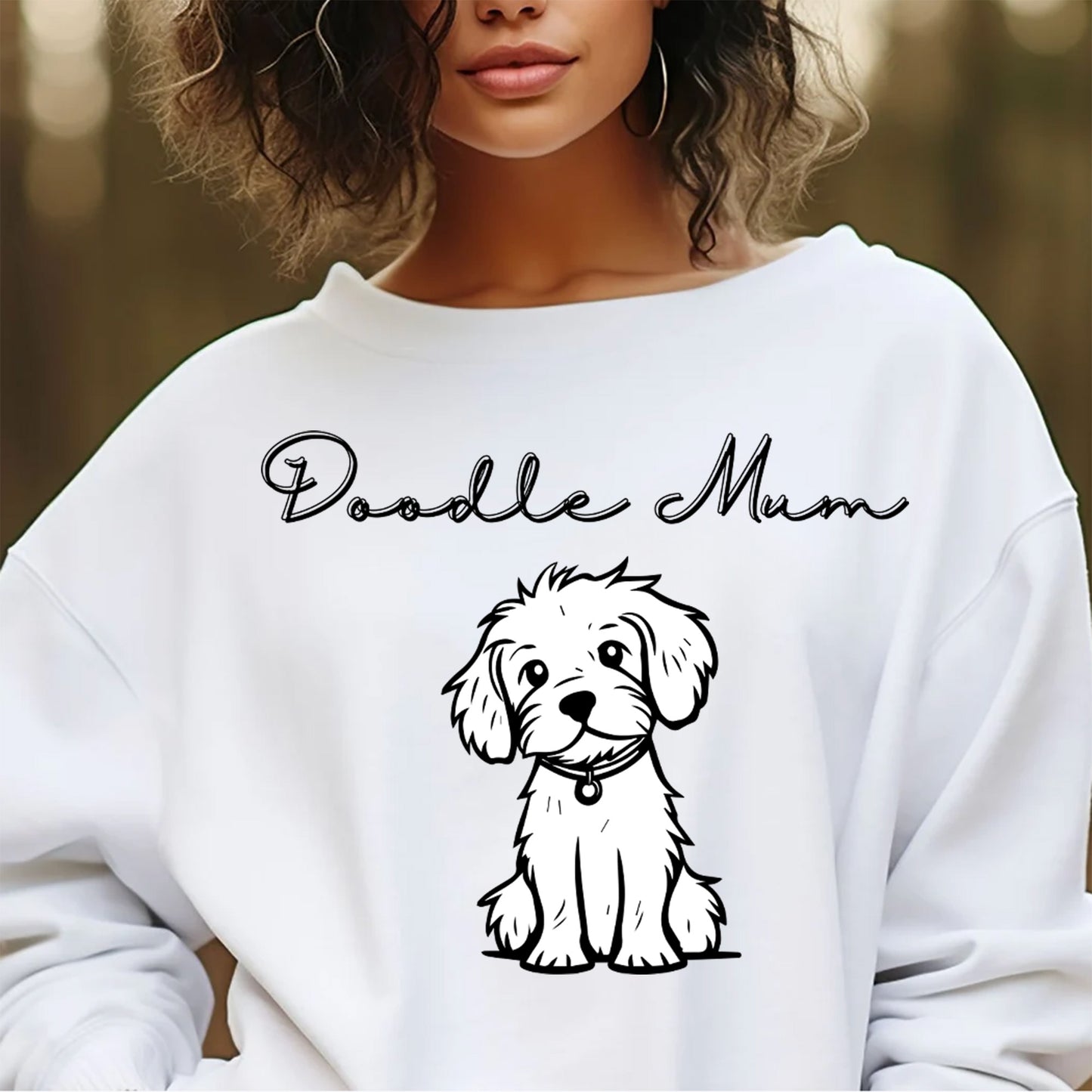 Doodle Mum  Crewneck Sweatshirt  White