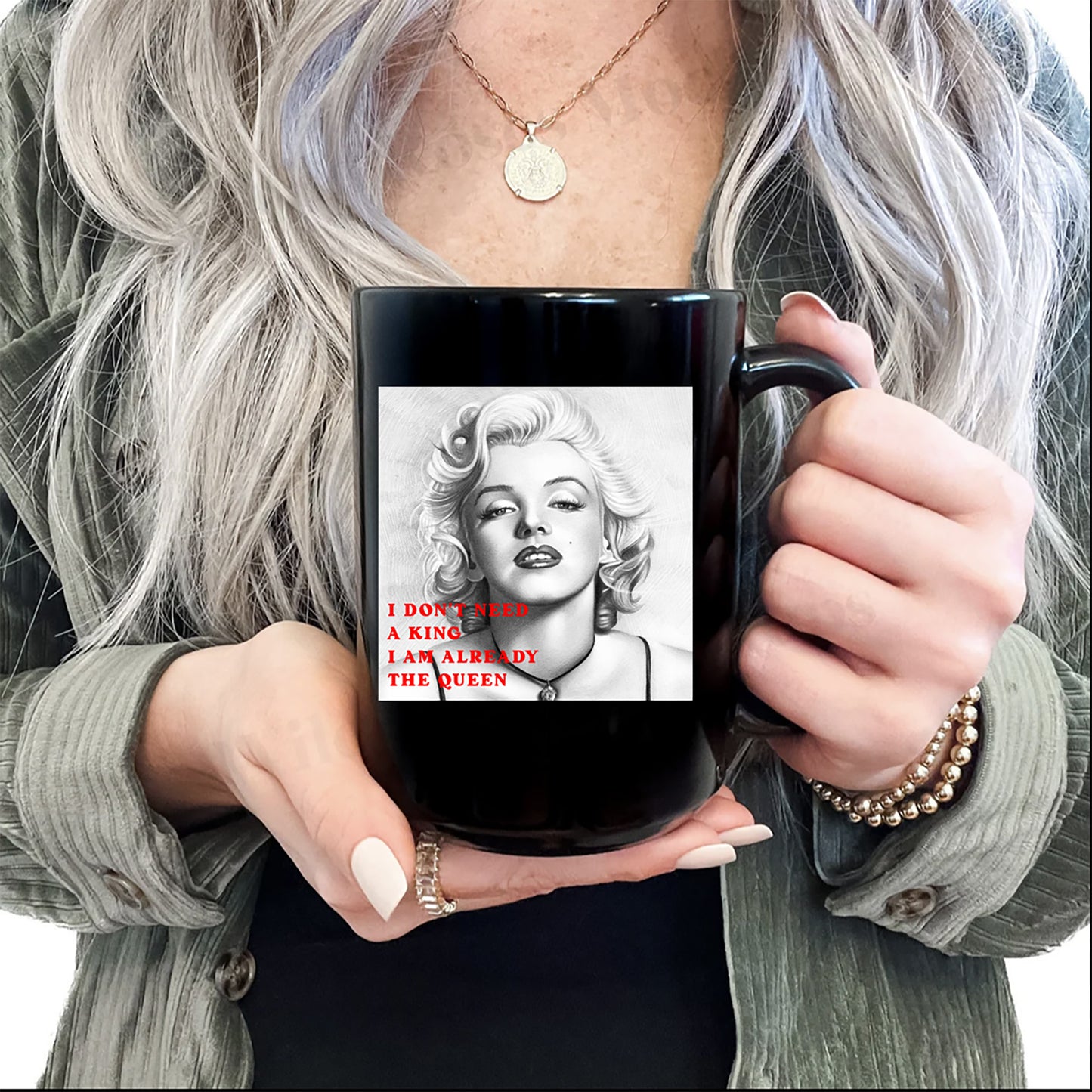 I don't need a king l'm already the Queen-Marilyn Monroe - Black Mug